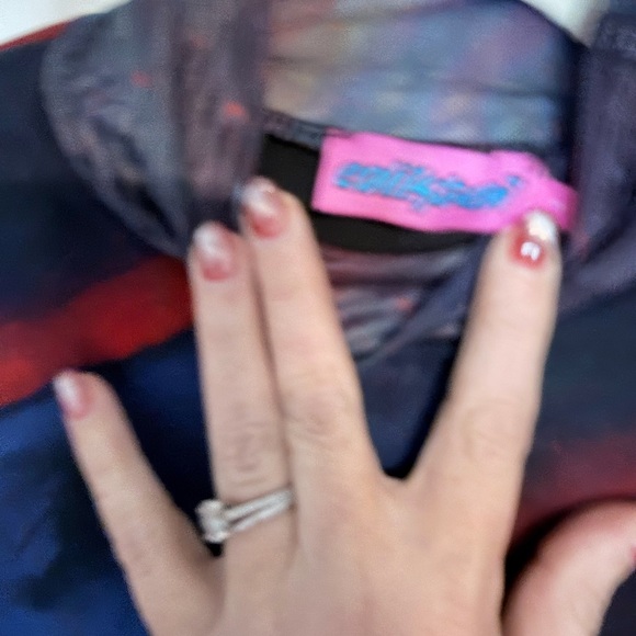 Edikted Sparks Fly Mock Neck Long Sleeve Mesh Minidress - Picture 4 of 5